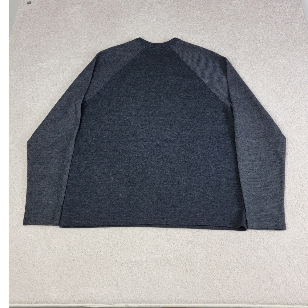 Lucky Brand NEW Mens XL Grey Henley Long Sleeve Raglan Waffle Knit Sweater Shirt - Picture 5 of 10